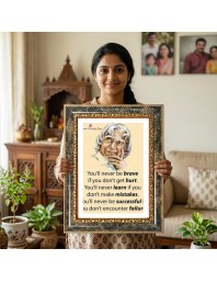 Abdul Kalam Decorative Photo Frame With White Mount | Premium Wall & Tabletop Picture Frame | Home, Office & Temple Decoration | 8x12 Inch (Pack Of 1) (F32481)