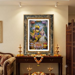 Saraswati Decorative Photo Frame With White Mount | Premium Wall & Tabletop Picture Frame | Home, Office & Temple Decoration | 12x16 Inch (Pack Of 1) (F31515) Saraswati Decorative Photo Frame With White Mount | Premium Wall & Tabletop Picture Frame | Home, Office & Temple Decoration | 12x16 Inch (Pack Of 1) (F31515)