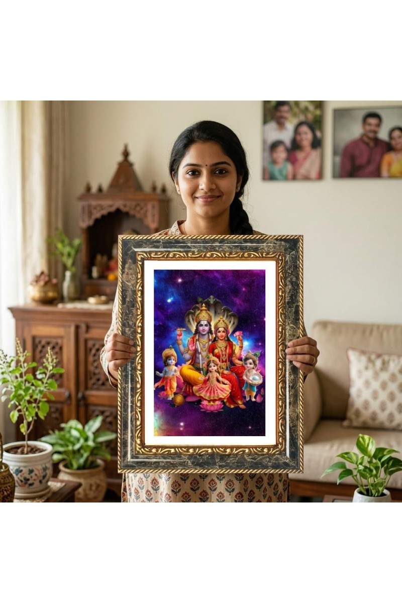 Ram Darbar Decorative Photo Frame With White Mount | Premium Wall & Tabletop Picture Frame | Home, Office & Temple Decoration | 8x12 Inch (Pack Of 1) (F33234)