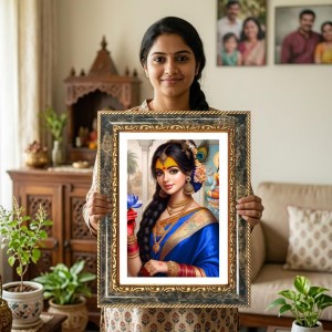 Radhaa Decorative Photo Frame With White Mount | Premium Wall & Tabletop Picture Frame | Home, Office & Temple Decoration | 8x12 Inch (Pack Of 1) (F32583) Radhaa Decorative Photo Frame With White Mount | Premium Wall & Tabletop Picture Frame | Home, Office & Temple Decoration | 8x12 Inch (Pack Of 1) (F32583)