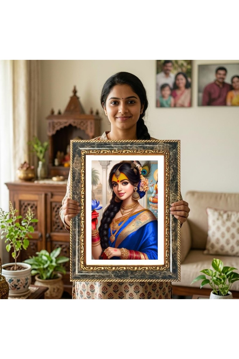 Radhaa Decorative Photo Frame With White Mount | Premium Wall & Tabletop Picture Frame | Home, Office & Temple Decoration | 8x12 Inch (Pack Of 1) (F32583)