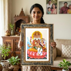 Brahma Decorative Photo Frame With White Mount | Premium Wall & Tabletop Picture Frame | Home, Office & Temple Decoration | 10x14 Inch (Pack Of 1) (F32365) Brahma Decorative Photo Frame With White Mount | Premium Wall & Tabletop Picture Frame | Home, Office & Temple Decoration | 10x14 Inch (Pack Of 1) (F32365)