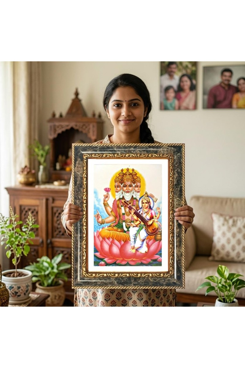 Brahma Decorative Photo Frame With White Mount | Premium Wall & Tabletop Picture Frame | Home, Office & Temple Decoration | 10x14 Inch (Pack Of 1) (F32365)