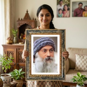 Spiritual Philosopher And Mystic Osho Decorative Photo Frame With White Mount | Premium Wall & Tabletop Picture Frame | Home, Office & Temple Decoration | 8x12 Inch (Pack Of 1) (F31276)