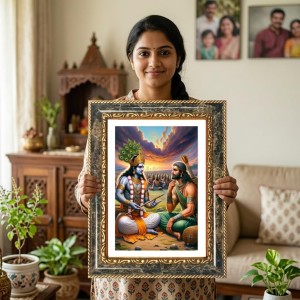 Shiva And Rama Decorative Photo Frame With White Mount | Premium Wall & Tabletop Picture Frame | Home, Office & Temple Decoration | 8x12 Inch (Pack Of 1) (F31424) Shiva And Rama Decorative Photo Frame With White Mount | Premium Wall & Tabletop Picture Frame | Home, Office & Temple Decoration | 8x12 Inch (Pack Of 1) (F31424)