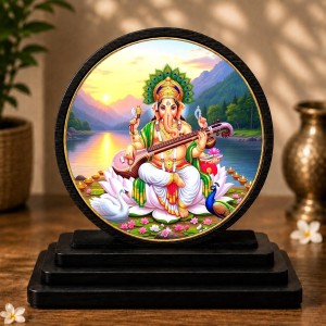Car Dashboard Wooden Lord Ganeshaa Showpiece | 4 X 4.5 Inch Sublimation Printed Decorative Stand | 4 Mm MDF | Home Decor | Made in India (F33276) Car Dashboard Wooden Lord Ganeshaa Showpiece | 4 X 4.5 Inch Sublimation Printed Decorative Stand | 4 Mm MDF | Home Decor | Made in India (F33276)