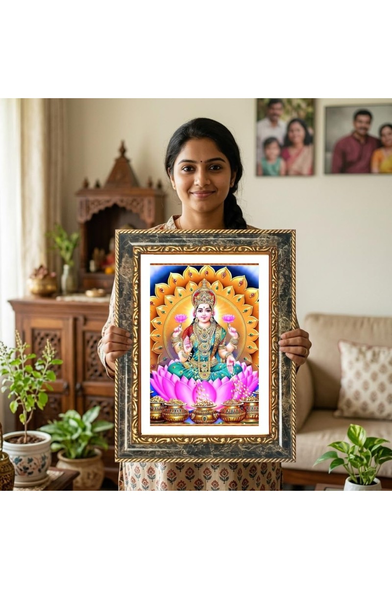 Saraswati Decorative Photo Frame With White Mount | Premium Wall & Tabletop Picture Frame | Home, Office & Temple Decoration | 12x16 Inch (Pack Of 1) (F31526)