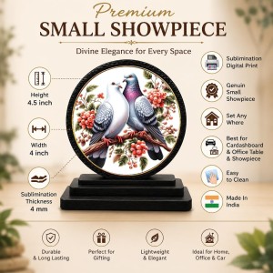 Car Dashboard Wooden Two Pigeon Showpiece | 4 X 4.5 Inch Sublimation Printed Decorative Stand | 4 Mm MDF | Home Decor | Made in India (F33526) Car Dashboard Wooden Two Pigeon Showpiece | 4 X 4.5 Inch Sublimation Printed Decorative Stand | 4 Mm MDF | Home Decor | Made in India (F33526)