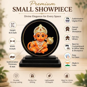 Car Dashboard Wooden Lord Hanuman Showpiece | 4 X 4.5 Inch Sublimation Printed Decorative Stand | 4 Mm MDF | Home Decor | Made in India (F33608) Car Dashboard Wooden Lord Hanuman Showpiece | 4 X 4.5 Inch Sublimation Printed Decorative Stand | 4 Mm MDF | Home Decor | Made in India (F33608)