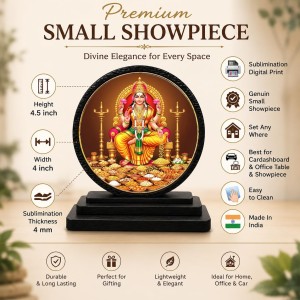 Car Dashboard Wooden Goddess Lakshmi Showpiece | 4 X 4.5 Inch Sublimation Printed Decorative Stand | 4 Mm MDF | Home Decor | Made in India (F33389) Car Dashboard Wooden Goddess Lakshmi Showpiece | 4 X 4.5 Inch Sublimation Printed Decorative Stand | 4 Mm MDF | Home Decor | Made in India (F33389)