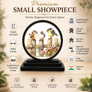 Car Dashboard Wooden Three Colorful Birds Showpiece | 4 X 4.5 Inch Sublimation Printed Decorative Stand | 4 Mm MDF | Home Decor | Made in India (F33525) Car Dashboard Wooden Three Colorful Birds Showpiece | 4 X 4.5 Inch Sublimation Printed Decorative Stand | 4 Mm MDF | Home Decor | Made in India (F33525)