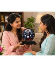 Car Dashboard Wooden Kali Goddess Showpiece | 4 X 4.5 Inch Sublimation Printed Decorative Stand | 4 Mm MDF | Home Decor | Made in India (F33653)