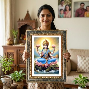Lakshmi Decorative Photo Frame With White Mount | Premium Wall & Tabletop Picture Frame | Home, Office & Temple Decoration | 8x12 Inch (Pack Of 1) (F32539) Lakshmi Decorative Photo Frame With White Mount | Premium Wall & Tabletop Picture Frame | Home, Office & Temple Decoration | 8x12 Inch (Pack Of 1) (F32539)