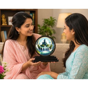 Car Dashboard Wooden Lord Shiva Showpiece | 4 X 4.5 Inch Sublimation Printed Decorative Stand | 4 Mm MDF | Home Decor | Made in India (F33666)