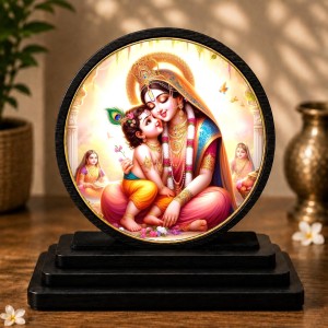 Car Dashboard Wooden Goddess Yashoda and Little Krishna Showpiece | 4 X 4.5 Inch Sublimation Printed Decorative Stand | 4 Mm MDF | Home Decor | Made in India (F33375) Car Dashboard Wooden Goddess Yashoda and Little Krishna Showpiece | 4 X 4.5 Inch Sublimation Printed Decorative Stand | 4 Mm MDF | Home Decor | Made in India (F33375)