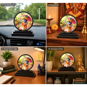 Car Dashboard Wooden Bal Krishna Showpiece | 4 X 4.5 Inch Sublimation Printed Decorative Stand | 4 Mm MDF | Home Decor | Made in India (F33281) Car Dashboard Wooden Bal Krishna Showpiece | 4 X 4.5 Inch Sublimation Printed Decorative Stand | 4 Mm MDF | Home Decor | Made in India (F33281)