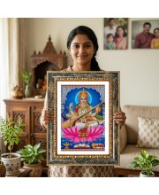 Saraswati Decorative Photo Frame With White Mount | Premium Wall & Tabletop Picture Frame | Home, Office & Temple Decoration | 10x14 Inch (Pack Of 1) (F31608)