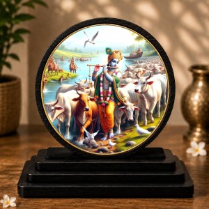 Car Dashboard Wooden Lord Krishna Showpiece | 4 X 4.5 Inch Sublimation Printed Decorative Stand | 4 Mm MDF | Home Decor | Made in India (F33748) Car Dashboard Wooden Lord Krishna Showpiece | 4 X 4.5 Inch Sublimation Printed Decorative Stand | 4 Mm MDF | Home Decor | Made in India (F33748)