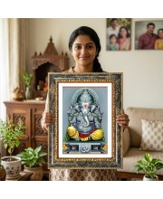Radhaa Krishna Decorative Photo Frame With White Mount | Premium Wall & Tabletop Picture Frame | Home, Office & Temple Decoration | 12x16 Inch (Pack Of 1) (F33026)