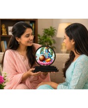 Car Dashboard Wooden Lord Krishna Showpiece | 4 X 4.5 Inch Sublimation Printed Decorative Stand | 4 Mm MDF | Home Decor | Made in India (F33647)
