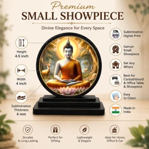 Car Dashboard Wooden Gautam Buddha Showpiece | 4 X 4.5 Inch Sublimation Printed Decorative Stand | 4 Mm MDF | Home Decor | Made in India (F33730) Car Dashboard Wooden Gautam Buddha Showpiece | 4 X 4.5 Inch Sublimation Printed Decorative Stand | 4 Mm MDF | Home Decor | Made in India (F33730)
