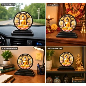 Car Dashboard Wooden Gautam Buddha Showpiece | 4 X 4.5 Inch Sublimation Printed Decorative Stand | 4 Mm MDF | Home Decor | Made in India (F33245) Car Dashboard Wooden Gautam Buddha Showpiece | 4 X 4.5 Inch Sublimation Printed Decorative Stand | 4 Mm MDF | Home Decor | Made in India (F33245)
