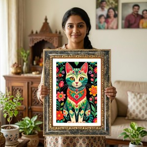 Modern Contemporary Painting Decorative Photo Frame With White Mount | Premium Wall & Tabletop Picture Frame | Home, Office & Temple Decoration | 12x16 Inch (Pack Of 1) (F32581) Modern Contemporary Painting Decorative Photo Frame With White Mount | Premium Wall & Tabletop Picture Frame | Home, Office & Temple Decoration | 12x16 Inch (Pack Of 1) (F32581)