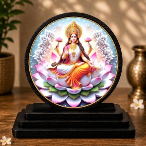 Car Dashboard Wooden Goddess Lakshmi Showpiece | 4 X 4.5 Inch Sublimation Printed Decorative Stand | 4 Mm MDF | Home Decor | Made in India (F33498) Car Dashboard Wooden Goddess Lakshmi Showpiece | 4 X 4.5 Inch Sublimation Printed Decorative Stand | 4 Mm MDF | Home Decor | Made in India (F33498)