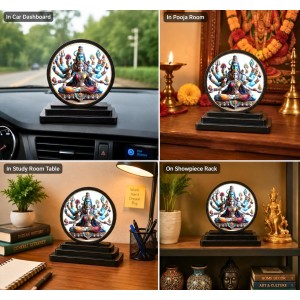 Car Dashboard Wooden Lord Shiva and Goddess Kali Showpiece | 4 X 4.5 Inch Sublimation Printed Decorative Stand | 4 Mm MDF | Home Decor | Made in India (F33688) Car Dashboard Wooden Lord Shiva and Goddess Kali Showpiece | 4 X 4.5 Inch Sublimation Printed Decorative Stand | 4 Mm MDF | Home Decor | Made in India (F33688)