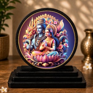 Car Dashboard Wooden Lord Shiva and Goddess Parvati Showpiece | 4 X 4.5 Inch Sublimation Printed Decorative Stand | 4 Mm MDF | Home Decor | Made in India (F33701) Car Dashboard Wooden Lord Shiva and Goddess Parvati Showpiece | 4 X 4.5 Inch Sublimation Printed Decorative Stand | 4 Mm MDF | Home Decor | Made in India (F33701)