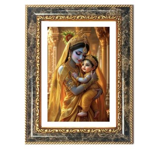 Mother Yashoda Holding Baby Krishna Decorative Photo Frame With White Mount | Premium Wall & Tabletop Picture Frame | Home, Office & Temple Decoration | 10x14 Inch (Pack Of 1) (F31345) Mother Yashoda Holding Baby Krishna Decorative Photo Frame With White Mount | Premium Wall & Tabletop Picture Frame | Home, Office & Temple Decoration | 10x14 Inch (Pack Of 1) (F31345)