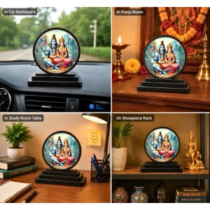 Car Dashboard Wooden Lord Shiva and Parvati Showpiece | 4 X 4.5 Inch Sublimation Printed Decorative Stand | 4 Mm MDF | Home Decor | Made in India (F33478) Car Dashboard Wooden Lord Shiva and Parvati Showpiece | 4 X 4.5 Inch Sublimation Printed Decorative Stand | 4 Mm MDF | Home Decor | Made in India (F33478)