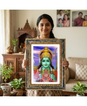 Panchamukhi Hanuman Decorative Photo Frame With White Mount | Premium Wall & Tabletop Picture Frame | Home, Office & Temple Decoration | 12x16 Inch (Pack Of 1) (F31619)