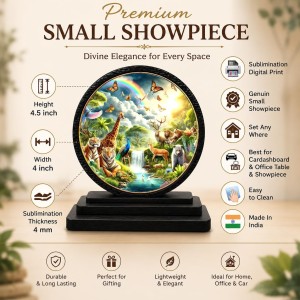 Car Dashboard Wooden Wonderful Animals with A Wildlife Scene Showpiece | 4 X 4.5 Inch Sublimation Printed Decorative Stand | 4 Mm MDF | Home Decor | Made in India (F33390) Car Dashboard Wooden Wonderful Animals with A Wildlife Scene Showpiece | 4 X 4.5 Inch Sublimation Printed Decorative Stand | 4 Mm MDF | Home Decor | Made in India (F33390)