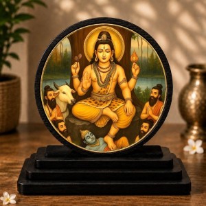 Car Dashboard Wooden Sri DakshinaMurthy Showpiece | 4 X 4.5 Inch Sublimation Printed Decorative Stand | 4 Mm MDF | Home Decor | Made in India (F33587) Car Dashboard Wooden Sri DakshinaMurthy Showpiece | 4 X 4.5 Inch Sublimation Printed Decorative Stand | 4 Mm MDF | Home Decor | Made in India (F33587)