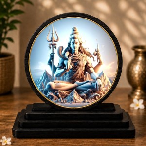 Car Dashboard Wooden Lord Shiva Showpiece | 4 X 4.5 Inch Sublimation Printed Decorative Stand | 4 Mm MDF | Home Decor | Made in India (F33319) Car Dashboard Wooden Lord Shiva Showpiece | 4 X 4.5 Inch Sublimation Printed Decorative Stand | 4 Mm MDF | Home Decor | Made in India (F33319)