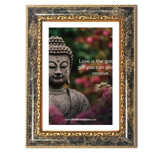 The Buddha Decorative Photo Frame With White Mount | Premium Wall & Tabletop Picture Frame | Home, Office & Temple Decoration | 8x12 Inch (Pack Of 1) (F31553)