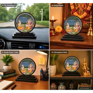 Car Dashboard Wooden Ved Vyasa & Ganeshaa Writing Mahabharata Showpiece | 4 X 4.5 Inch Sublimation Printed Decorative Stand | 4 Mm MDF | Home Decor | Made in India (F33585) Car Dashboard Wooden Ved Vyasa & Ganeshaa Writing Mahabharata Showpiece | 4 X 4.5 Inch Sublimation Printed Decorative Stand | 4 Mm MDF | Home Decor | Made in India (F33585)