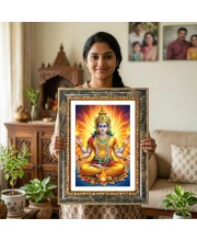 Vishnu Decorative Photo Frame With White Mount | Premium Wall & Tabletop Picture Frame | Home, Office & Temple Decoration | 10x14 Inch (Pack Of 1) (F31449)