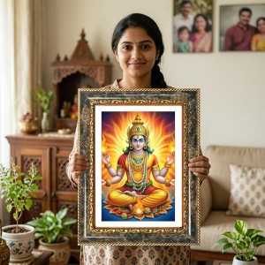 Vishnu Decorative Photo Frame With White Mount | Premium Wall & Tabletop Picture Frame | Home, Office & Temple Decoration | 8x12 Inch (Pack Of 1) (F31449) Vishnu Decorative Photo Frame With White Mount | Premium Wall & Tabletop Picture Frame | Home, Office & Temple Decoration | 8x12 Inch (Pack Of 1) (F31449)