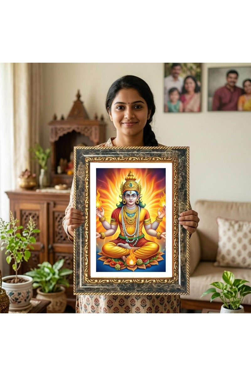 Vishnu Decorative Photo Frame With White Mount | Premium Wall & Tabletop Picture Frame | Home, Office & Temple Decoration | 8x12 Inch (Pack Of 1) (F31449)