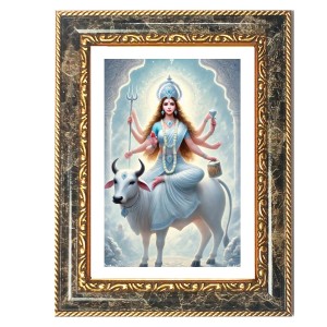 Mother Sri Sarada Goddess Decorative Photo Frame With White Mount | Premium Wall & Tabletop Picture Frame | Home, Office & Temple Decoration | 12x16 Inch (Pack Of 1) (F33163)