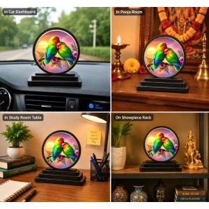 Car Dashboard Wooden Love Birds Showpiece | 4 X 4.5 Inch Sublimation Printed Decorative Stand | 4 Mm MDF | Home Decor | Made in India (F33510) Car Dashboard Wooden Love Birds Showpiece | 4 X 4.5 Inch Sublimation Printed Decorative Stand | 4 Mm MDF | Home Decor | Made in India (F33510)