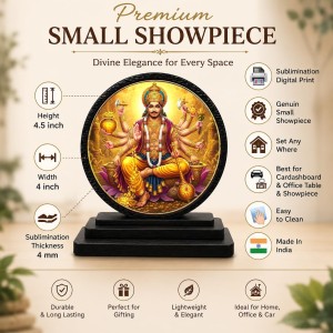 Car Dashboard Wooden Lord Kubera Showpiece | 4 X 4.5 Inch Sublimation Printed Decorative Stand | 4 Mm MDF | Home Decor | Made in India (F33489) Car Dashboard Wooden Lord Kubera Showpiece | 4 X 4.5 Inch Sublimation Printed Decorative Stand | 4 Mm MDF | Home Decor | Made in India (F33489)
