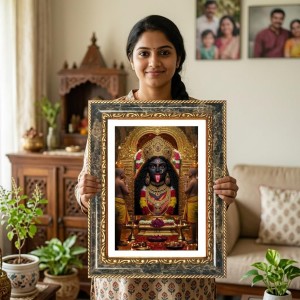 Mandal Art Decorative Photo Frame With White Mount | Premium Wall & Tabletop Picture Frame | Home, Office & Temple Decoration | 12x16 Inch (Pack Of 1) (F31575)