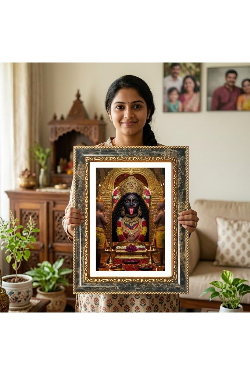 Mandal Art Decorative Photo Frame With White Mount | Premium Wall & Tabletop Picture Frame | Home, Office & Temple Decoration | 12x16 Inch (Pack Of 1) (F31575)