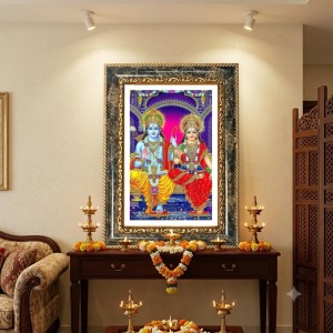 Radhaa Krishna Decorative Photo Frame With White Mount | Premium Wall & Tabletop Picture Frame | Home, Office & Temple Decoration | 8x12 Inch (Pack Of 1) (F33125)