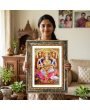 Saraswati Decorative Photo Frame With White Mount | Premium Wall & Tabletop Picture Frame | Home, Office & Temple Decoration | 10x14 Inch (Pack Of 1) (F31583)