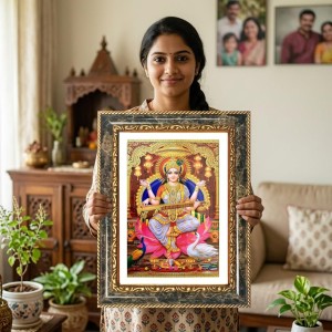 Saraswati Decorative Photo Frame With White Mount | Premium Wall & Tabletop Picture Frame | Home, Office & Temple Decoration | 10x14 Inch (Pack Of 1) (F31583) Saraswati Decorative Photo Frame With White Mount | Premium Wall & Tabletop Picture Frame | Home, Office & Temple Decoration | 10x14 Inch (Pack Of 1) (F31583)