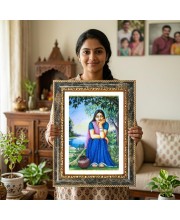 Radhaa Decorative Photo Frame With White Mount | Premium Wall & Tabletop Picture Frame | Home, Office & Temple Decoration | 8x12 Inch (Pack Of 1) (F32625)